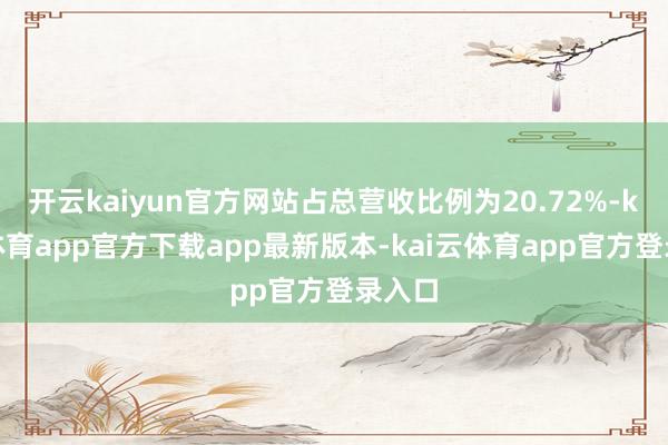 开云kaiyun官方网站占总营收比例为20.72%-kai云体育app官方下载app最新版本-kai云体育app官方登录入口